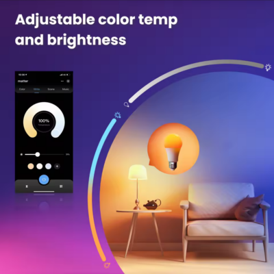 Smart LED Lamp E27 Met Matter Dimbare Bulb 2700-6500K+RGB app