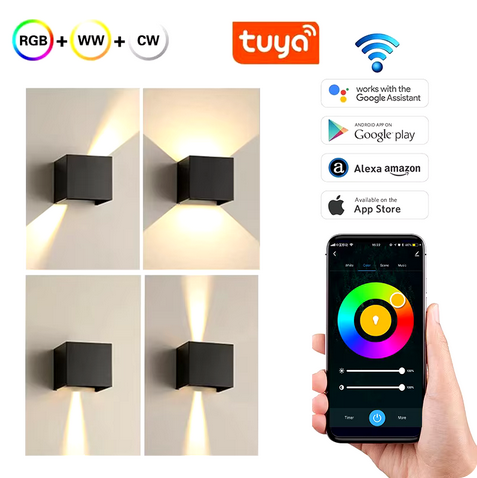 Wifi LED Up-Down Lamp RGBCW Voor Buiten van Aluminium hoeken