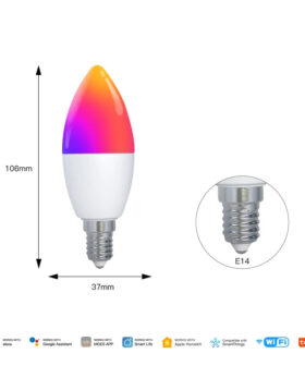 Moes Wifi RGB+WW+KW Slimme Led Lamp Matter E14