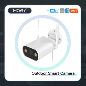 Moes Wifi Smart Outdoor Camera HD 3MP 128G opslag met Geluid en Bewegingsdetectie, Full Color Nachtzicht, twee weg audio
