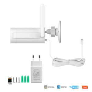 Moes Wifi Smart Outdoor Camera HD 3MP 128G opslag met Geluid en Bewegingsdetectie, Full Color Nachtzicht, twee weg audio info 4