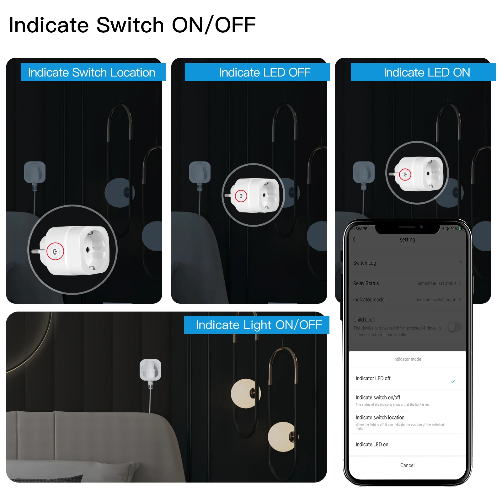 Moes Zigbee Stopcontact Schakelaar met energie verbruik meter info 1