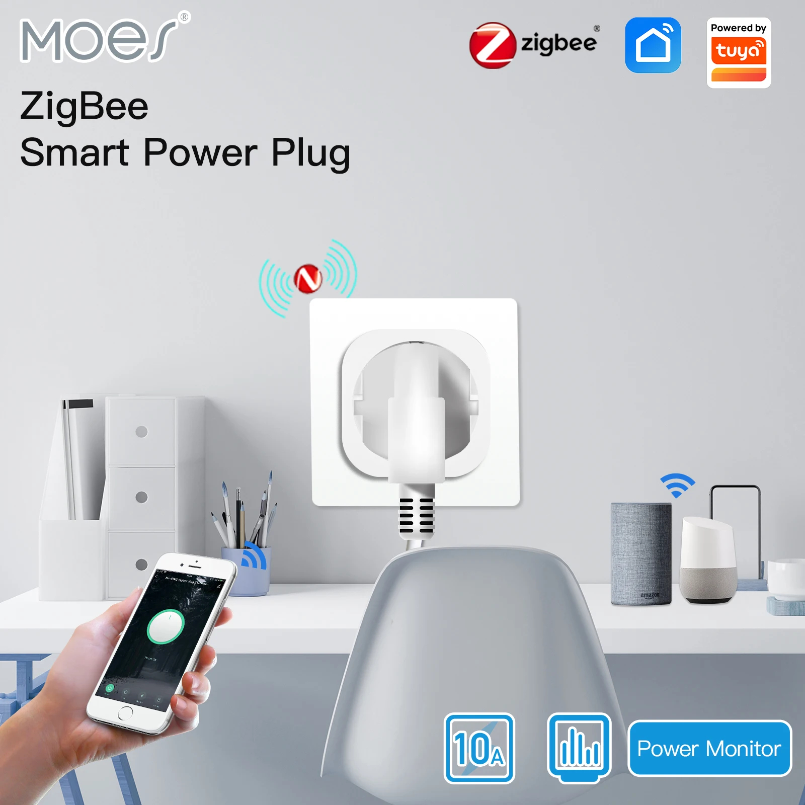 Moes Zigbee Stopcontact Schakelaar met energie verbruik meter info 4