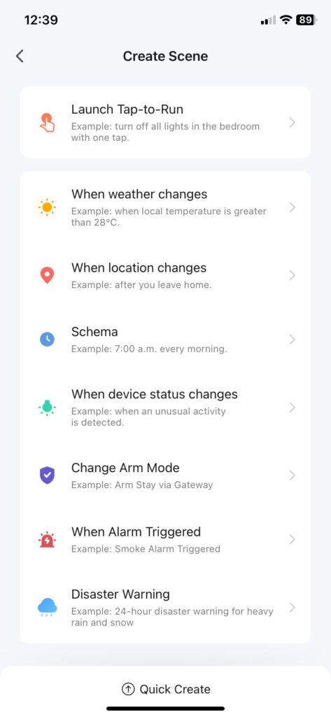Tuya app automations