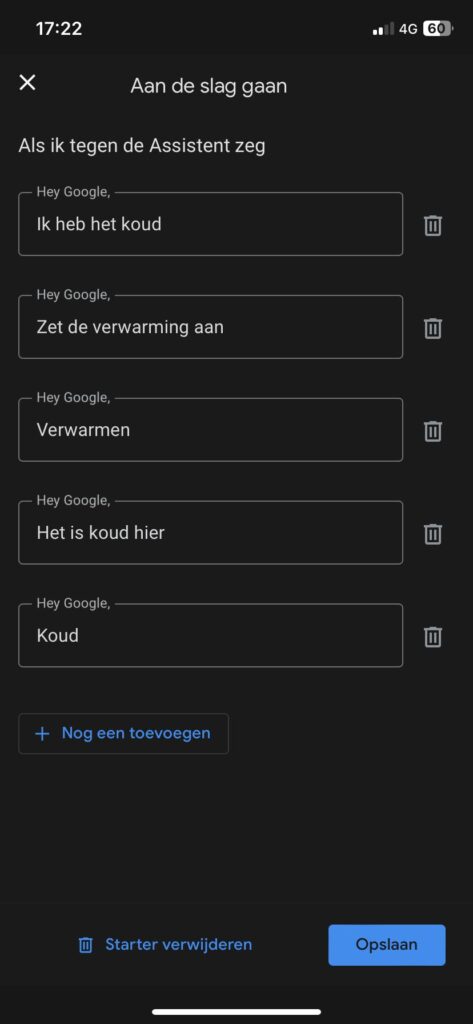 Google Home spraak instellingen