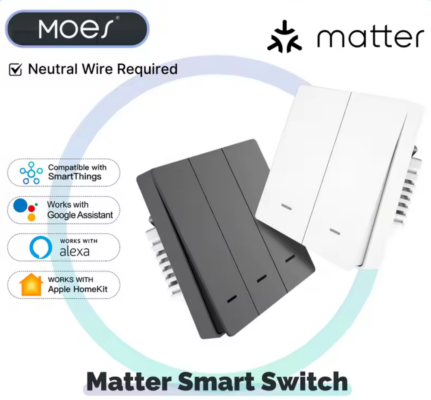 Moes Smart Licht Schakelaar Wifi met Matter