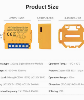 Avatto Slimme Wifi Dimmer 1CH Product maaten