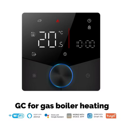 Moes Slimme Wifi Thermostaat voor Gas Ketel zwart