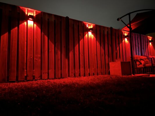 Wifi LED Up-Down Lamp RGBCW Voor Buiten van Aluminium rood