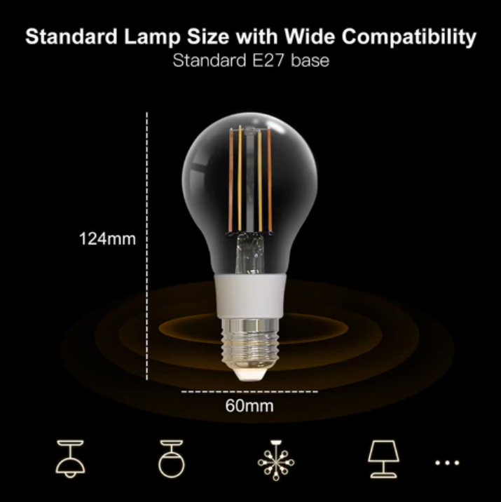 Moes Filament Lamp WIFI LED E27 Dimbaar 2700K-6500K 7W impressie 5